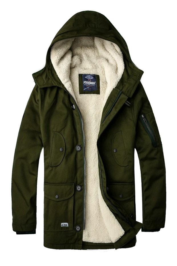 Softshell Fabric Waterproof and Cold Resistant Hooded Short Parka Coat-1128