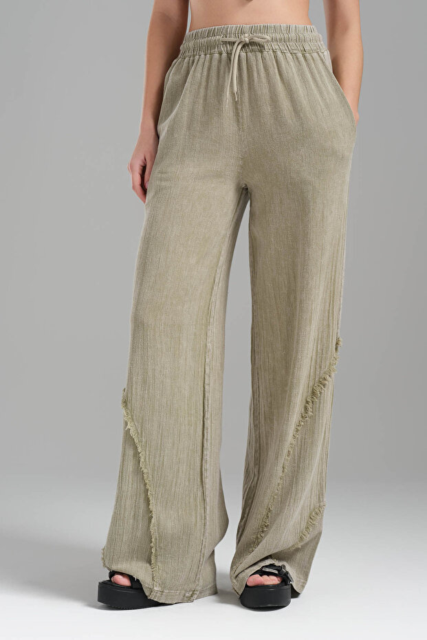 Ženske patchwork pantalone sa elastičnim strukom Lan - 2