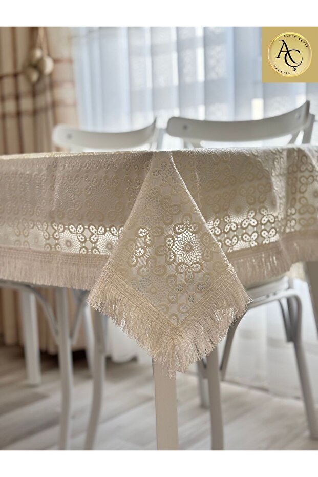 Square Tablecloth Seamless Fabric Plastic Modern Pattern Tassel Stain Resistant Tablecloth