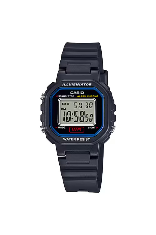 ساعة رقمية نسائية بمينا أسود - LA-20WH-1CDF - 1