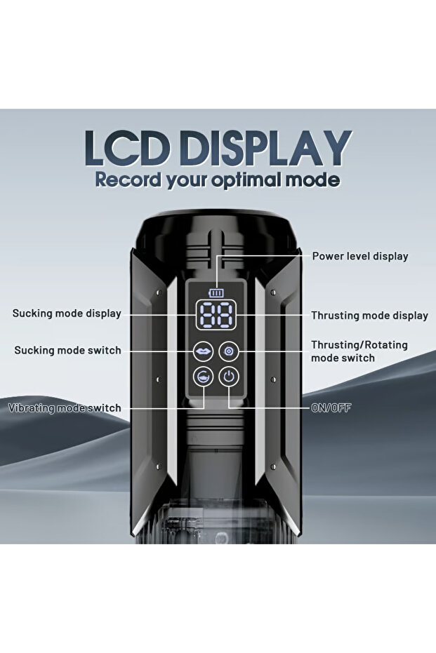 Automatic Telescopic Stimulator with 21 Programs, LCD Screen, USB-Type C, Waterproof - 3