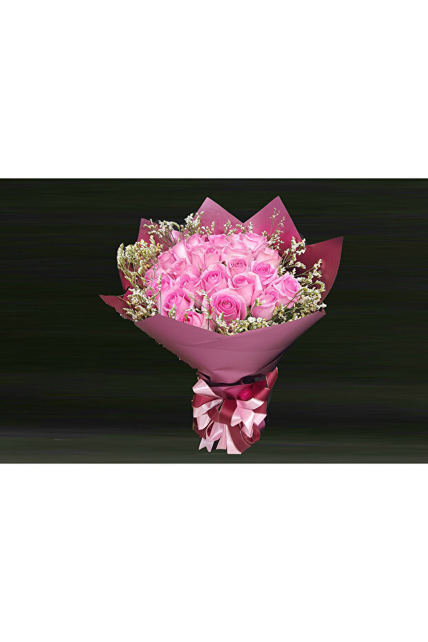 25 pink rose bunch