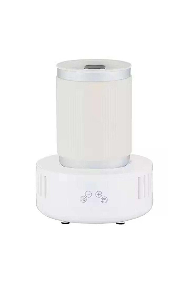 Smart 15W base keeps drinks hot or cold. Sleek white design, perfect for home or office use