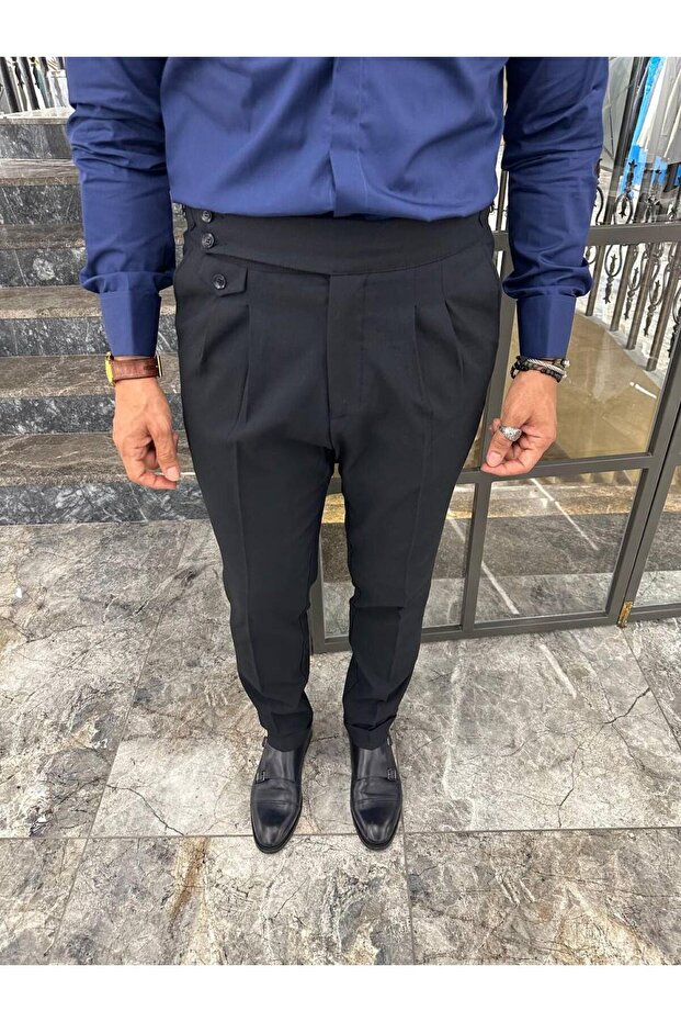 ÇİFT PİLELİ APOLETLİ PREMİUM PANTOLON - 2