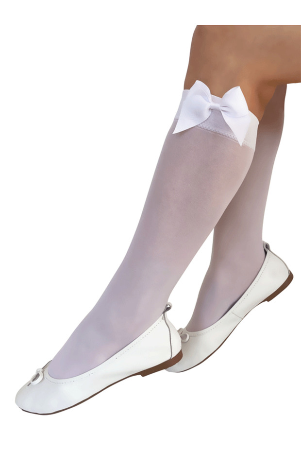 Girls' Micro Cotton Socks with Bow Detail
