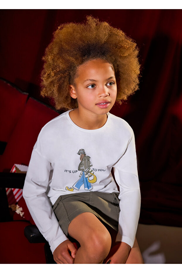Long Sleeve T-Shirt for Ages 10-16 - Cream