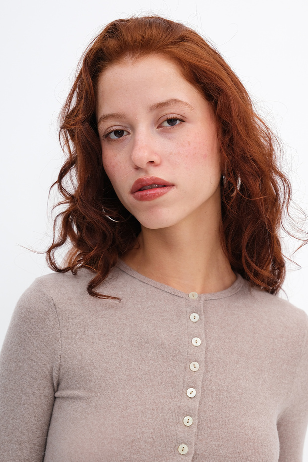 Düğmeli Triko Hırka H12548 - 4