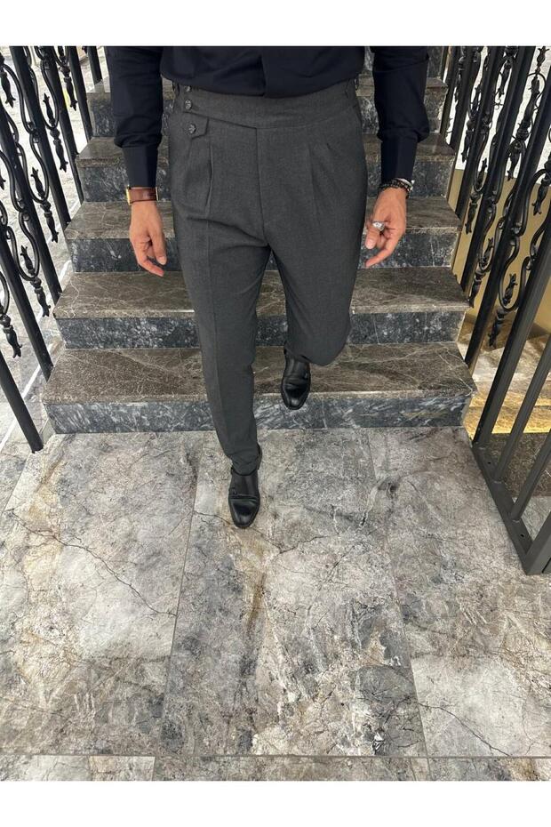 ÇİFT PİLELİ APOLETLİ PREMİUM PANTOLON - 4