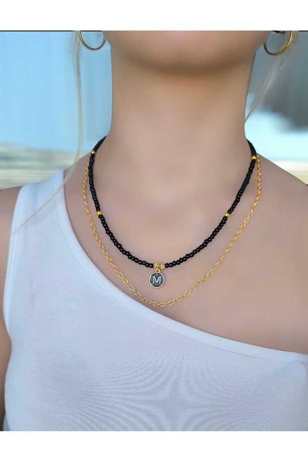 Choose the Letter Chain Necklace Black