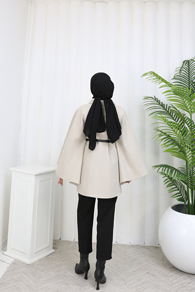 Belted Stamp Poncho - 7