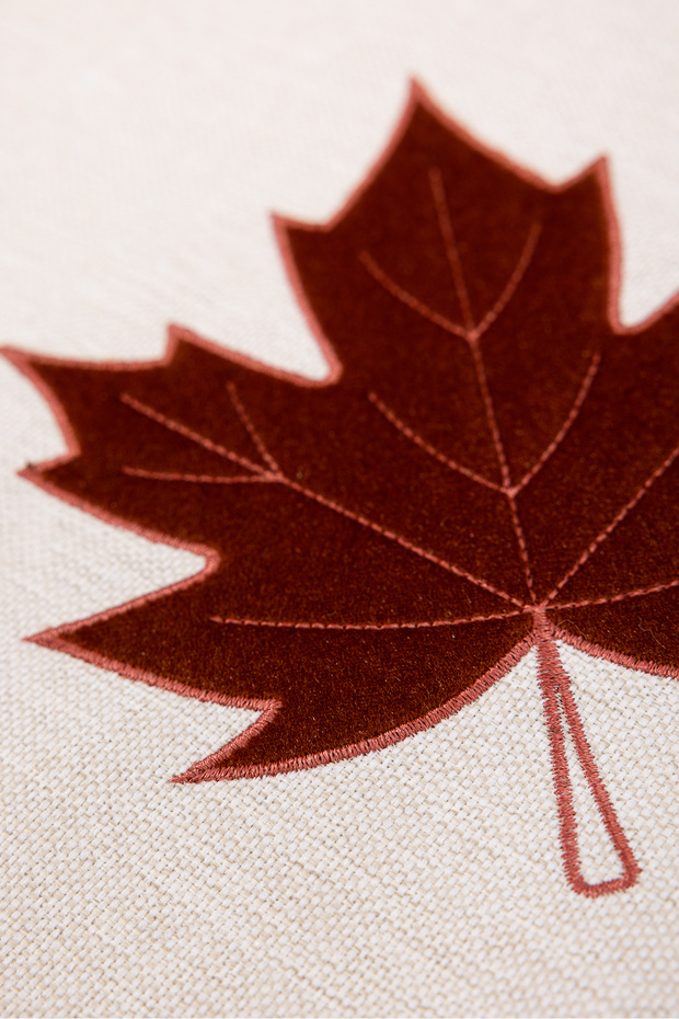 Kadife Nakışlı Kalın Keten Runner ve 6'lı Amerikan Servis Takımı | Lüks Sofra Takımı - 4