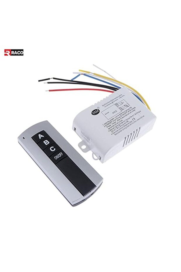 3-Way Digital Wireless Wall Light Switch with RF Remote Control, 220V-240V - 2