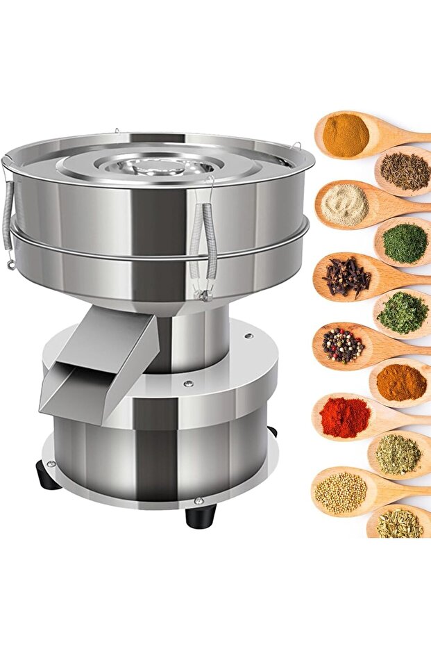 90W Electric Vibrating Sieving Machine Stainless Steel Sifter (200/250/300 Mesh)