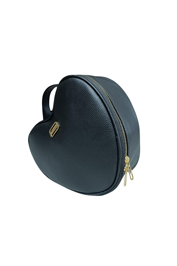 حقيبة مكياج كبيرة بنمط قلب أسود - 2