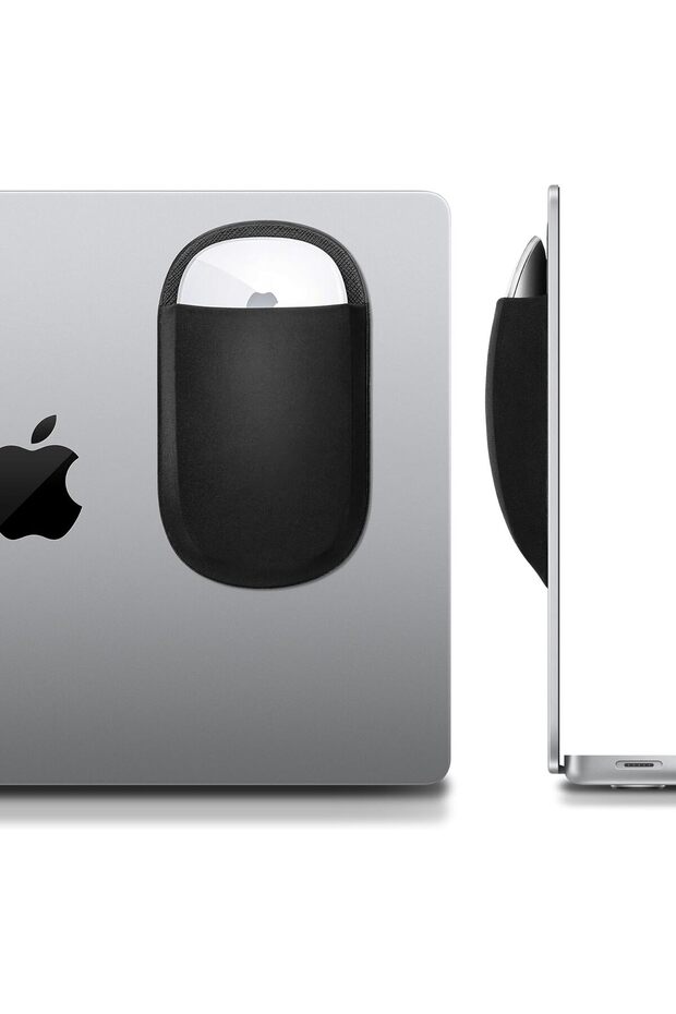 Universal Stick-on Mouse Pouch, Slim Mouse Holder, Case for Magic Mouse 1 2, with Reusable Adh