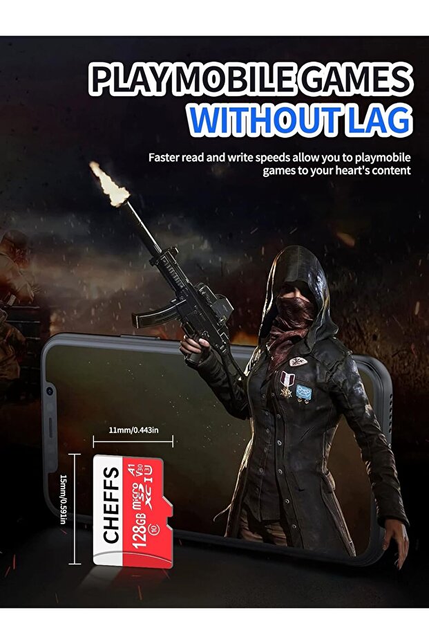 Sheefs microSD Memory Card, 128GB microSDXC/SDHC, up to 80 MB/s, C10 U3 V30 A1 - 4