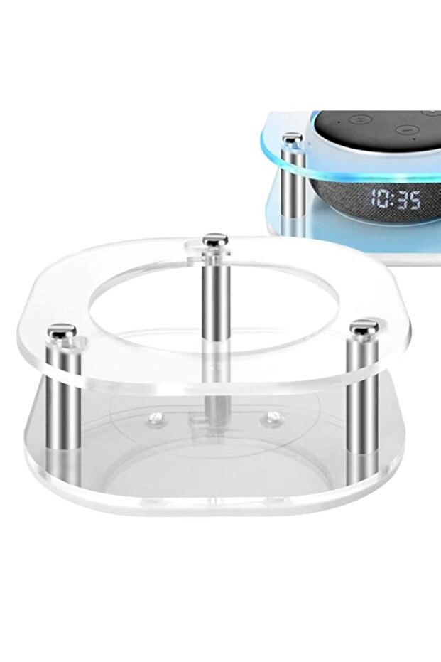 جراب شفاف من الأكريليك من جيكريا لجهاز إيكو دوت (الجيل الثالث) مع ساعة وحامل مكبر صوت مثبت في السقف والجدار - 1