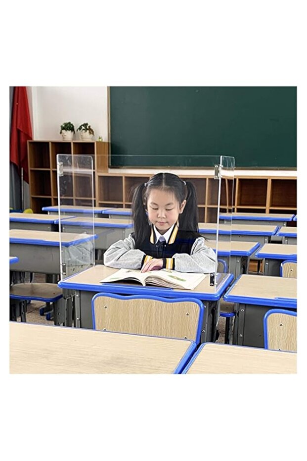 شاشة AYUDD Perspex شفافة متعددة الوظائف قابلة للطي لحماية العطس في المكاتب والفصول الدراسية - 1