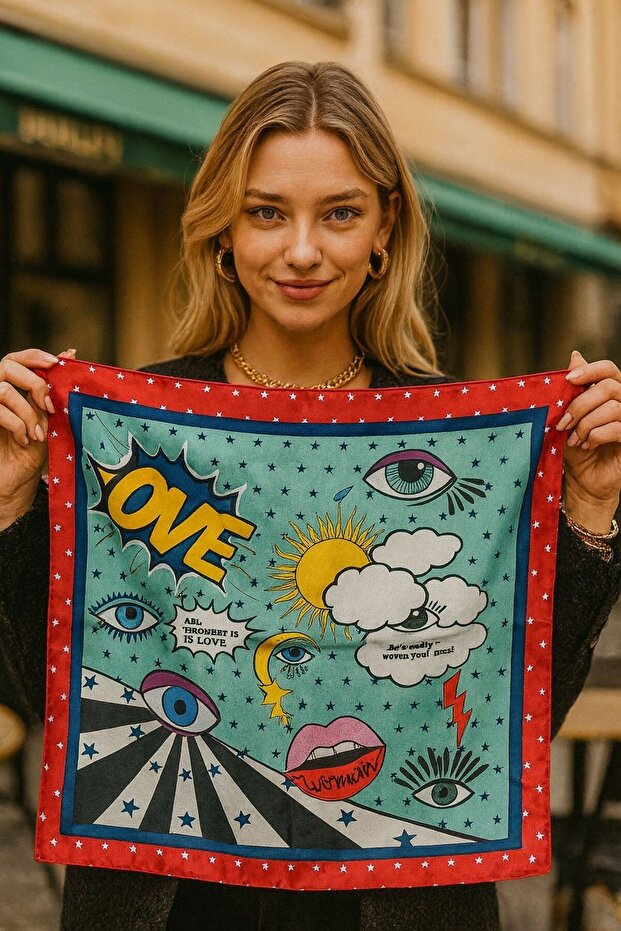 Flr24 Patterned Women's Scarf 50X50 cm