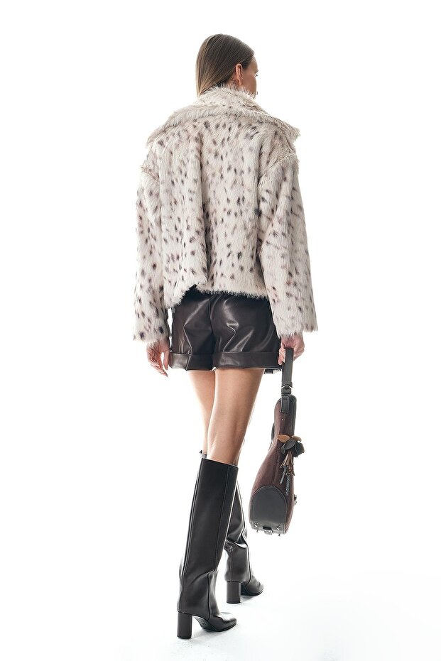 Deri Beli Kuşaklı Double Paça Şort - 3