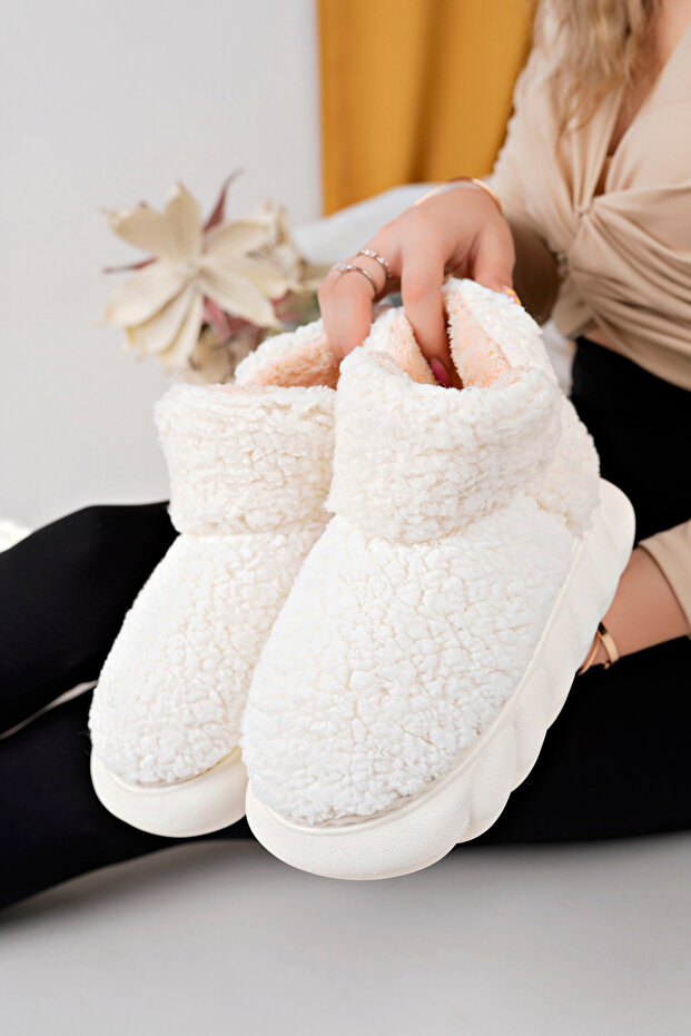 Kadın Panduf Ev Botu Ev Ayakkabısı Kalın Hafif Taban - 1