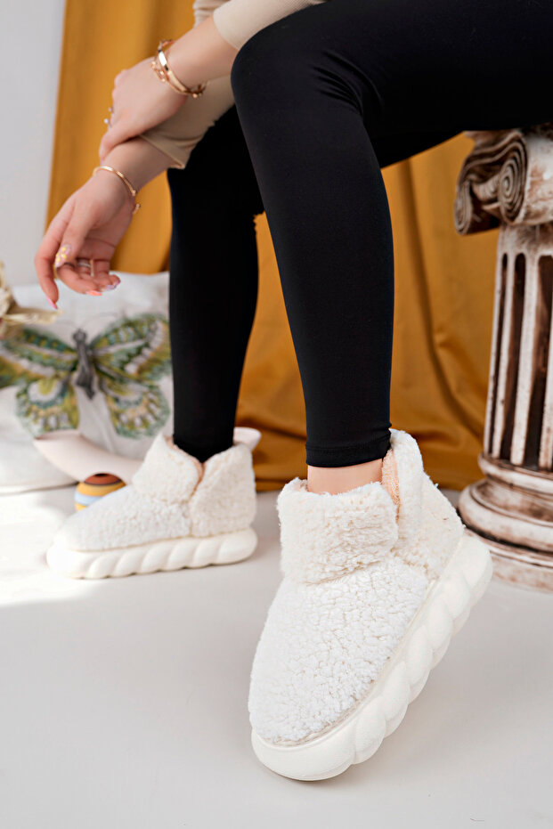 Kadın Panduf Ev Botu Ev Ayakkabısı Kalın Hafif Taban - 3