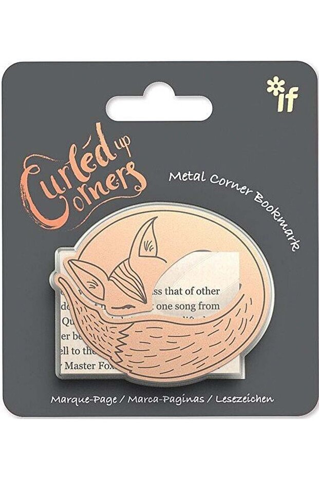 Curled up Corners Metal Bookmark - Sleepy Fox