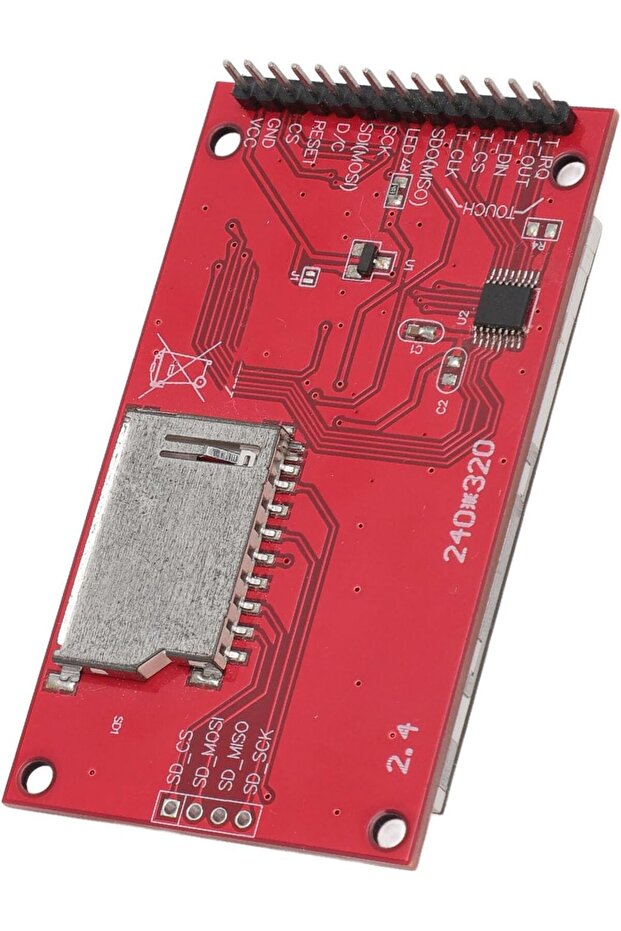 2.4" TFT LCD Touchscreen 240×320 SPI ILI9341 Display Module (R3 compatible) - 8