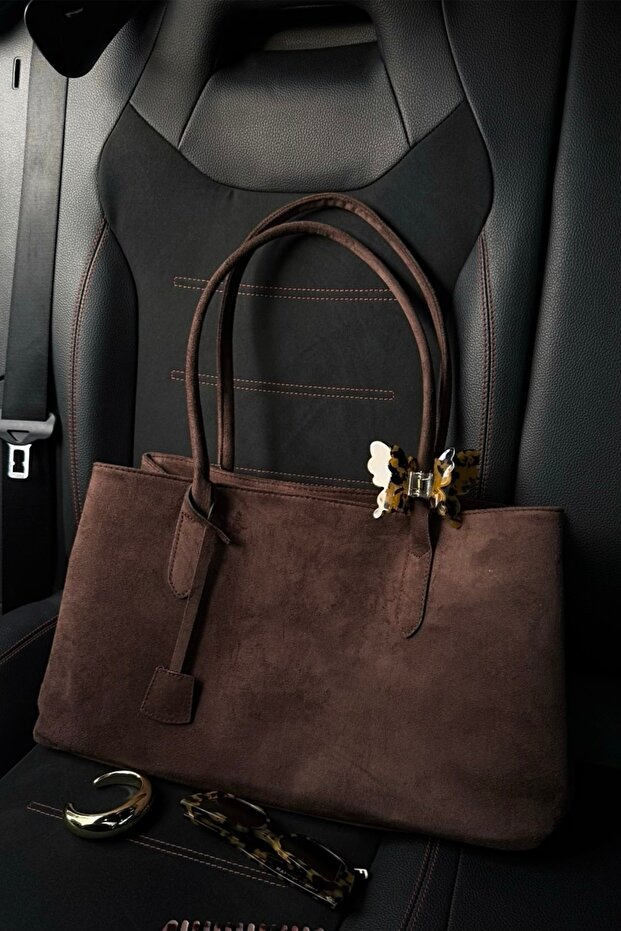Row Acı Kahve Süet Kadın Çantası - 1