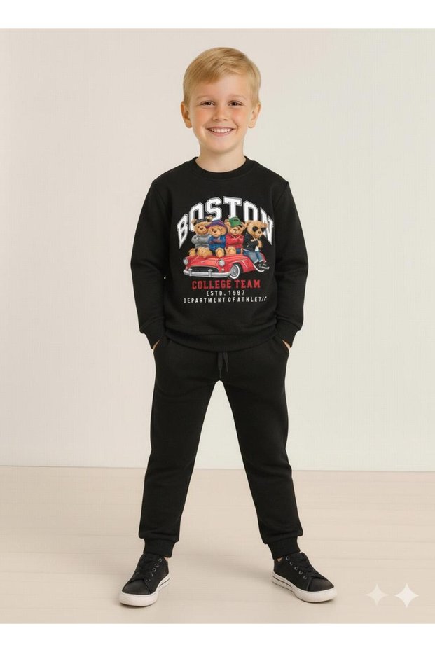 Boys' Long Sleeve 3 Thread Winter Sweatshirt / Tracksuit Set