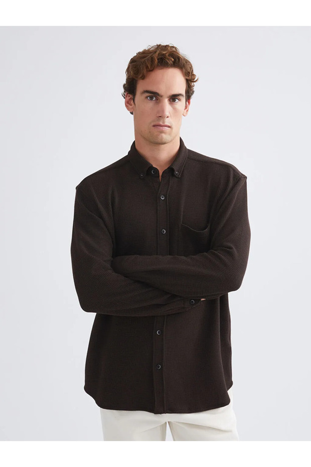 Regular Fit Uzun Kollu Erkek Gömlek - 4