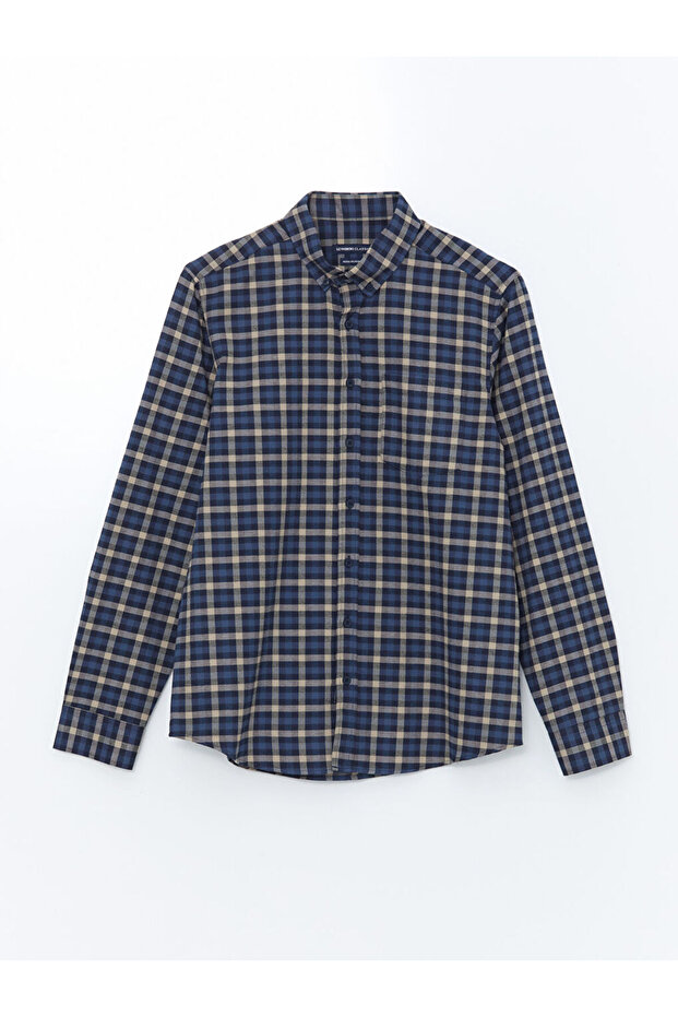 Ekose Gabardin Erkek Gömlek - 5