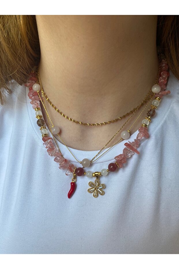 Pembe Aura Kolye - 3