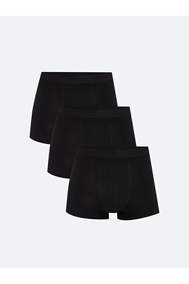 Black Standard Fit Cotton Flexible Men's Boxers 3 Pcs