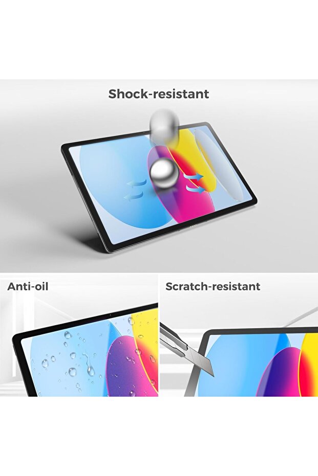 Paper-Feel Screen Protector for iPad 10.9 (2022) with 3 Camera Lens Protectors, Tempered Gla - 4