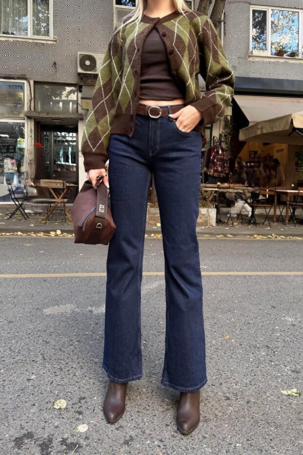 RİNS YIKAMA KEMERLİ KOT PANTOLON - 2