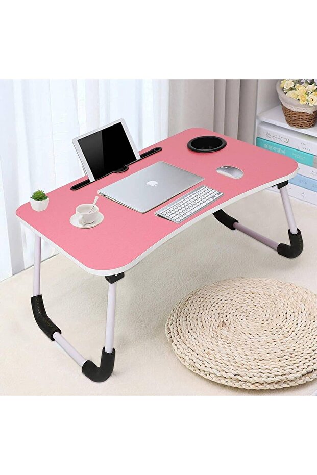 Multi-Purpose Foldable Laptop Desk with Non-Slip Legs - Pink