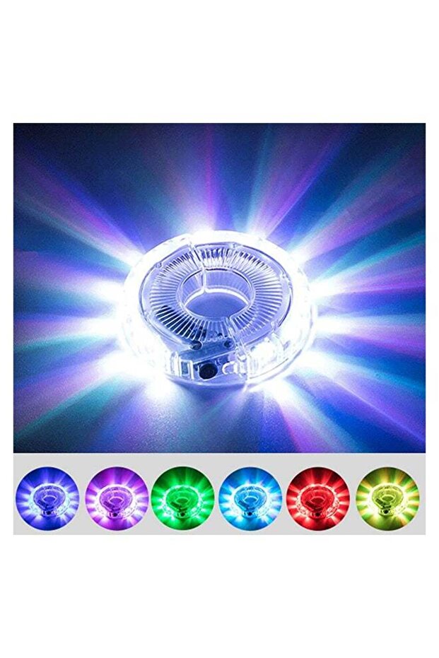 إضاءة عجلة الدراجة LED - 7 ألوان، 18 وضعًا (8.6 × 3.7 × 8.6 سم)
