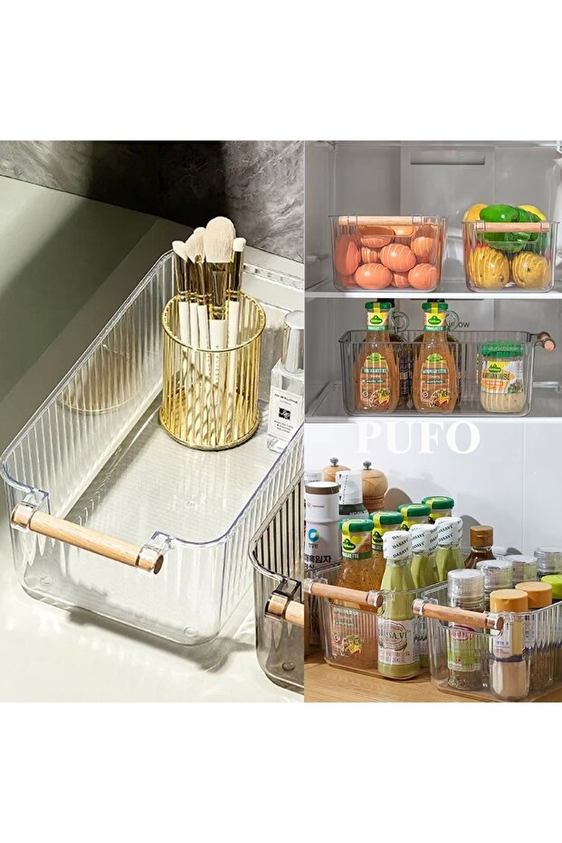 Practical box for organization and storage with handle, 28 cm- ideal for home, office or bathroom - 3