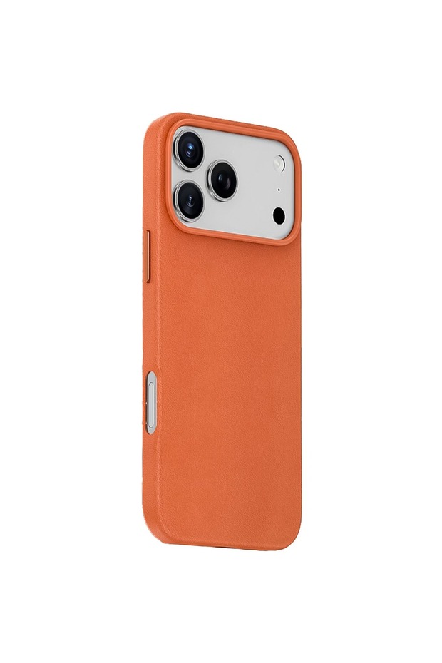 Leather MagSafe Case for iPhone 17 Pro Max – Camera Protection, Anti-Scratch, Orange