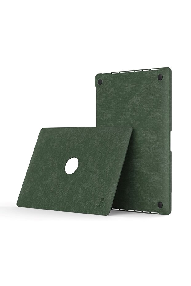 Gevena Leather MacBook Air Cover 15.3" – Silicone Bottom, Ultra-Thin - Dark Green