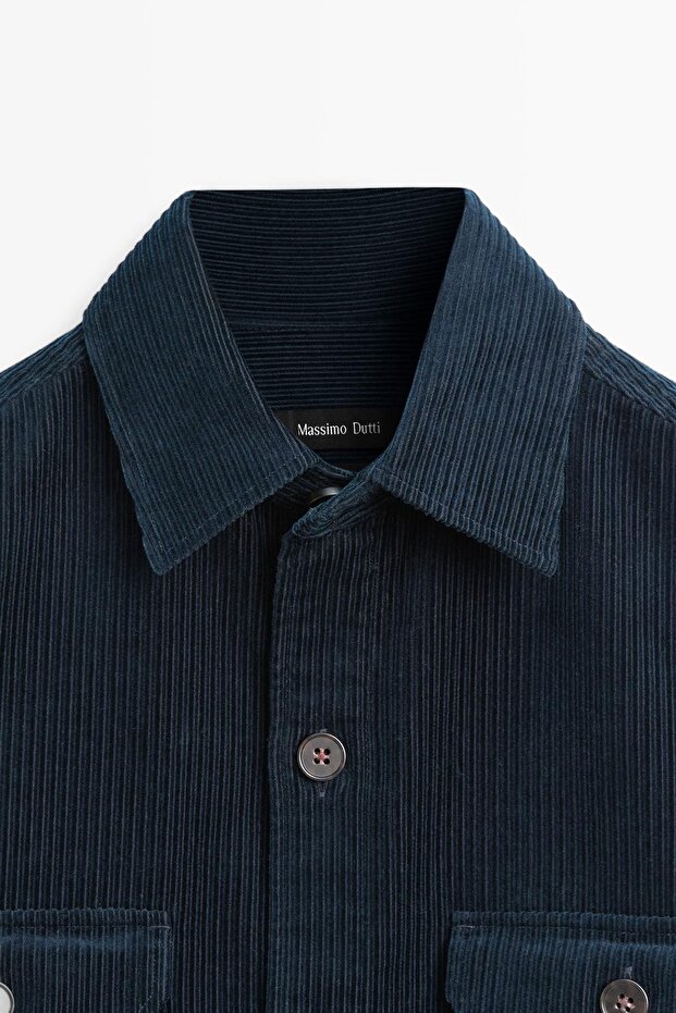 Cepli fitilli kadife gömlek ceket - 6