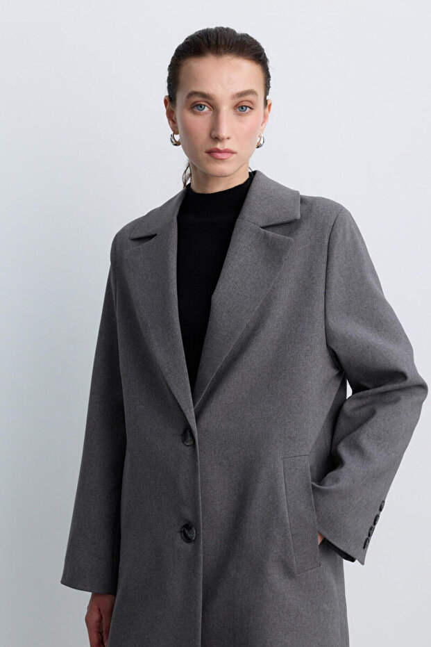 GRİ UZUN BLAZER - 2