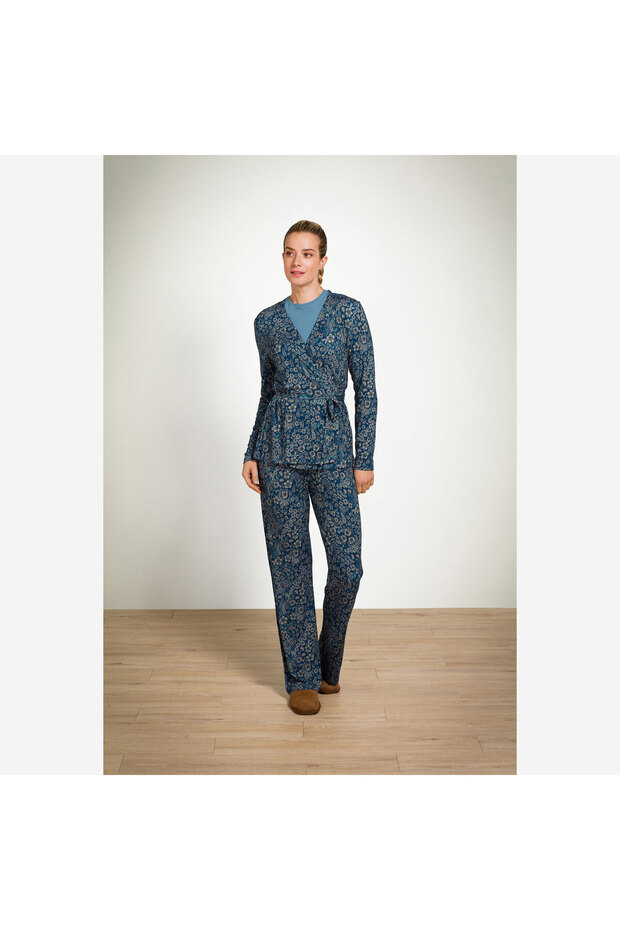 Blake Mavi Viscose Pantolon - 8