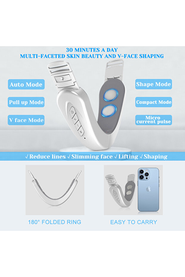 Facial Slimming Lifting Machine,V Face Massager, Double Chin Reducer, 6 Modes, 12 Intensity Levels - 3