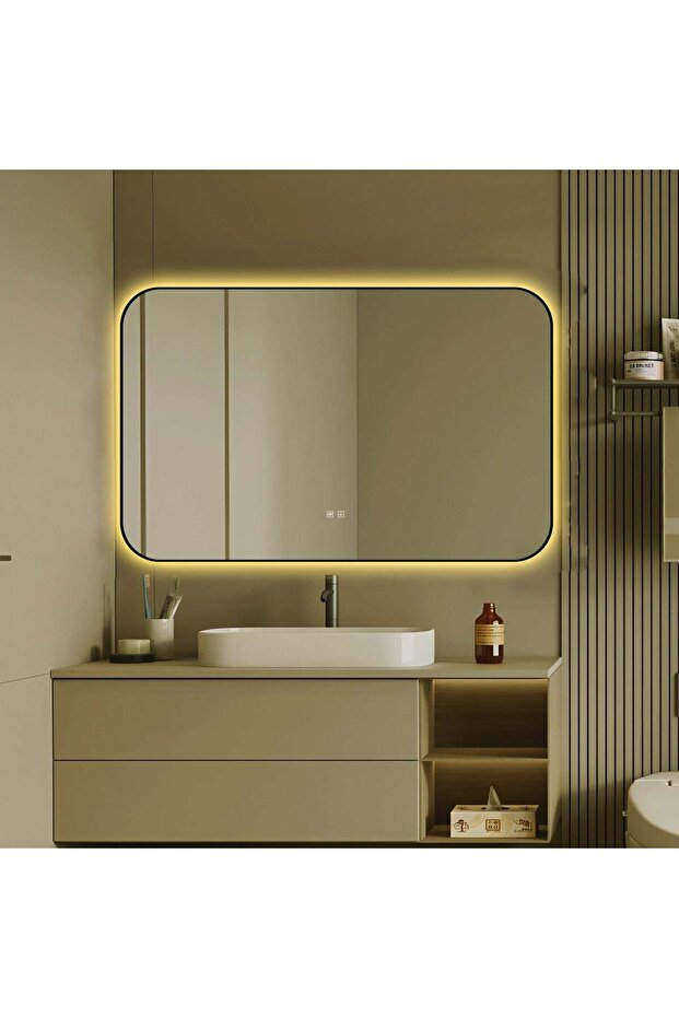 LED Mirror with Touch, with Defog Function, Black Frame, 110 x 70 cm, J187-11070 - 3