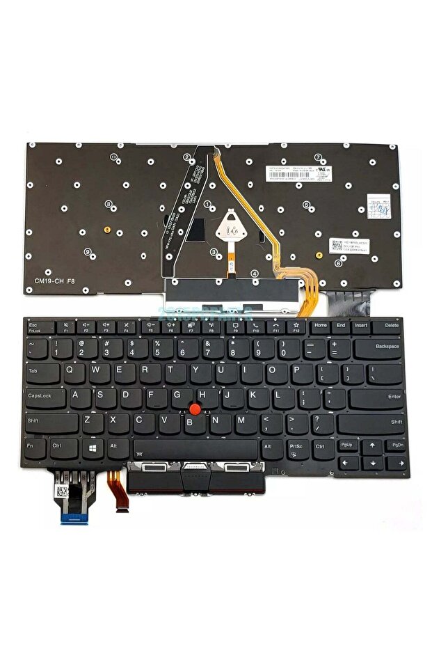 لوحة مفاتيح باللغة العربية بإضاءة خلفية لجهاز Lenovo Thinkpad X1 carbon الجيل السابع 2019 20QD 20QE