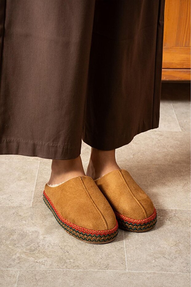 Ortopedik Taban Yünlü Kışlık Ev Terliği - 3