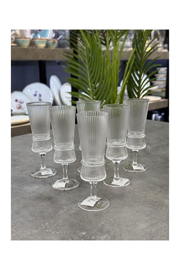Luxury Footed Set of 6 Borosilicate Glass Coffee Side Cups
