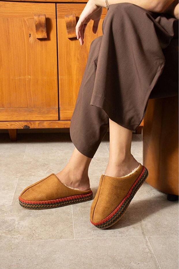 Ortopedik Taban Yünlü Kışlık Ev Terliği - 2